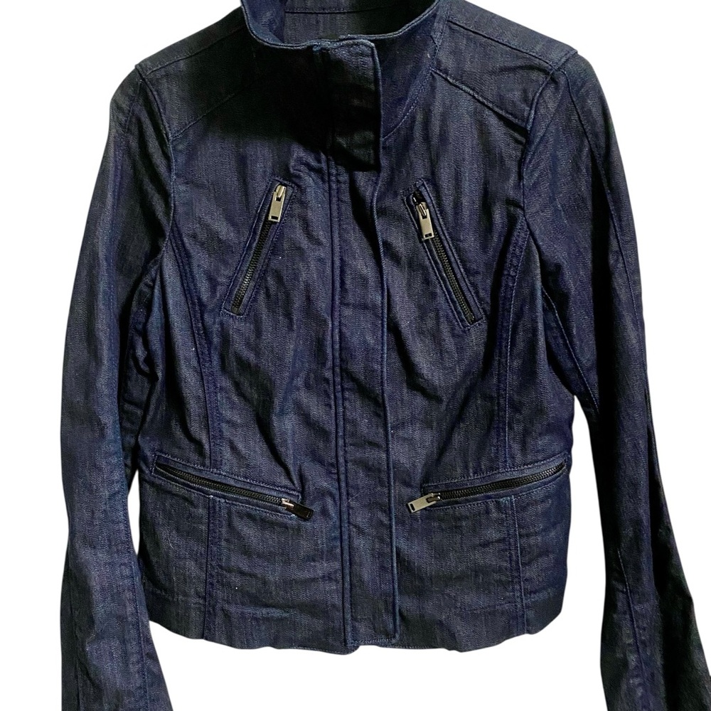 Ann Taylor Indigo Denim Zip Jacket